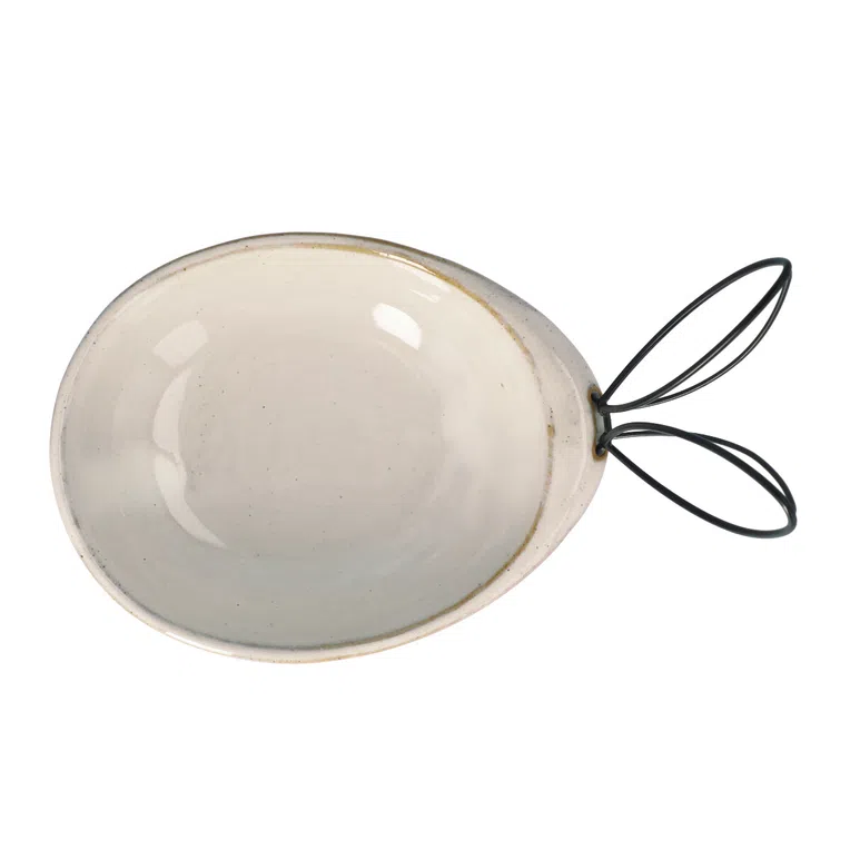 Miska wielkanocna KOBES ceramiczna z metalowymi uszami 16x13 cm