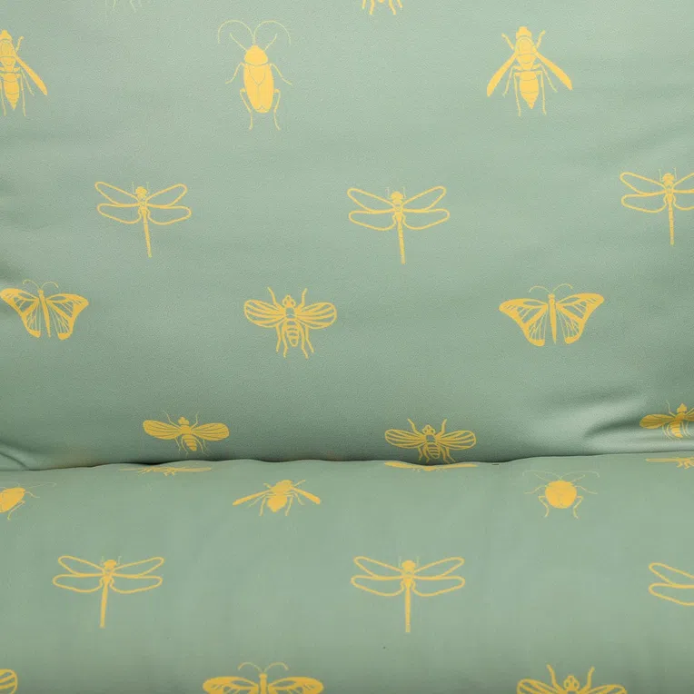 Pościel LURO z mikrofibry oliwkowa w owady 160x200 cm