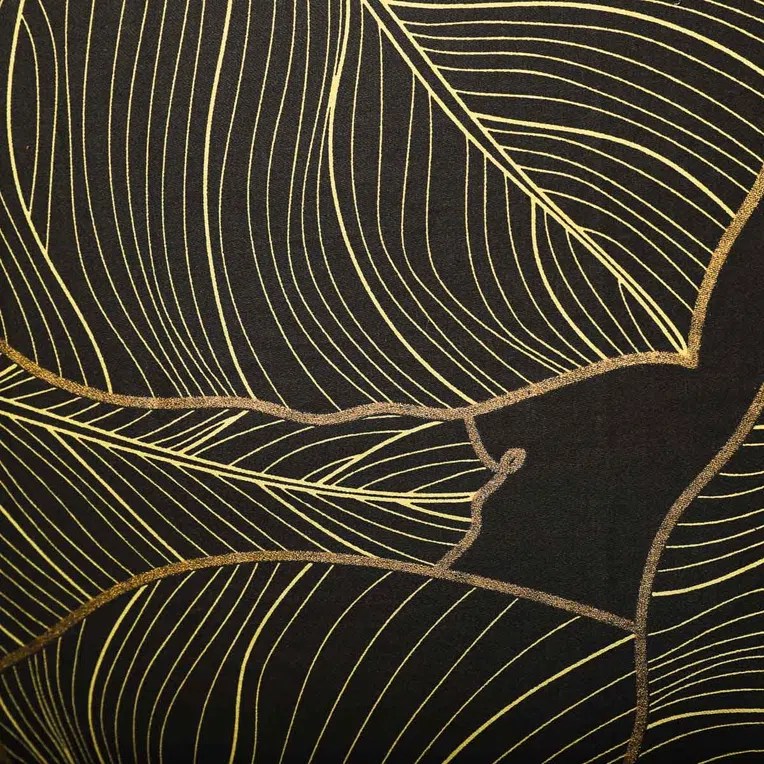 Pościel GALLO satynowa w czarne liście 200x220 cm