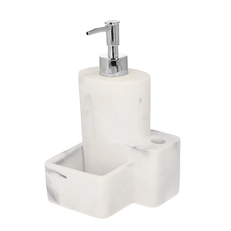 Dozownik MARMO marmurowy ze srebrna pompką 12x20