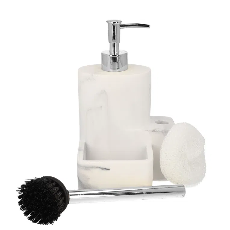 Dozownik MARMO marmurowy ze srebrna pompką 12x20