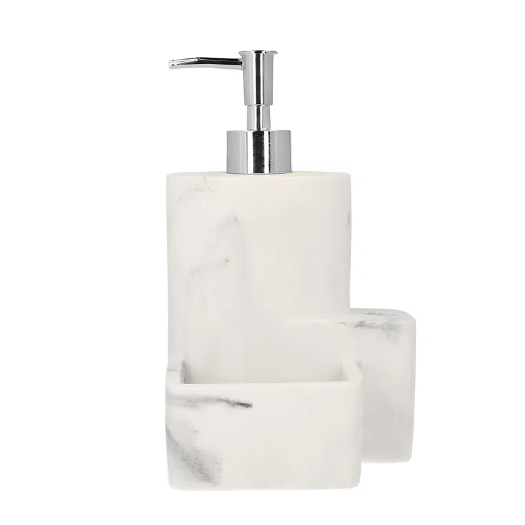 Dozownik MARMO marmurowy ze srebrna pompką 12x20
