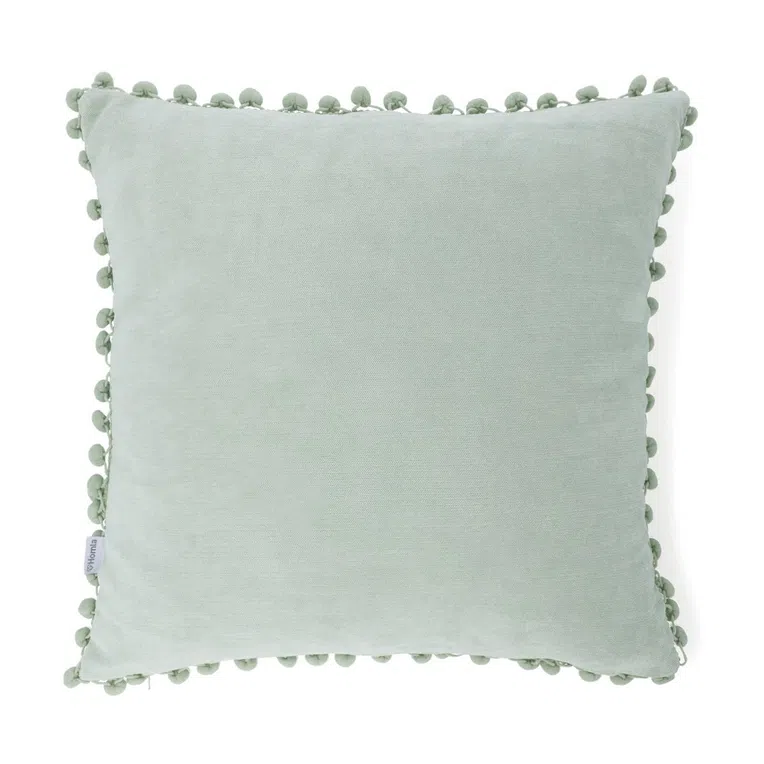 Poszewka ESLOV z pomponami pistacjowa 45x45 cm