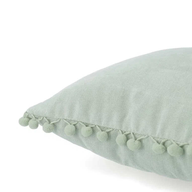 Poszewka ESLOV z pomponami pistacjowa 45x45 cm