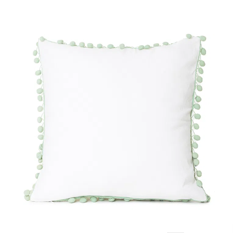 Poszewka ERVAS ecru z motywem roślinnym 45x45 cm