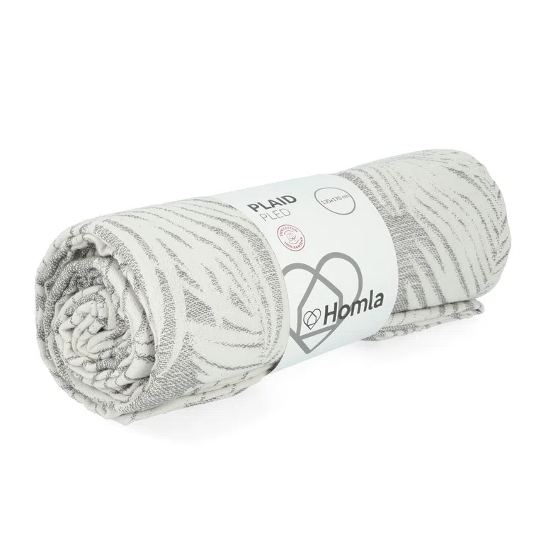 Pled EPING w liście szary 130x170 cm