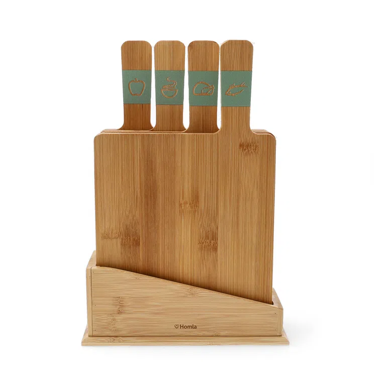 Zestaw desek BAMBOU z pistacjowym uchwytem 4 szt.