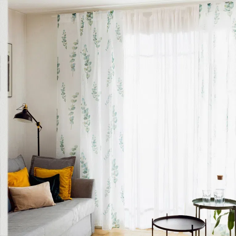 Zasłona EUCALIPTO w liście eukaliptusa 140x250 cm