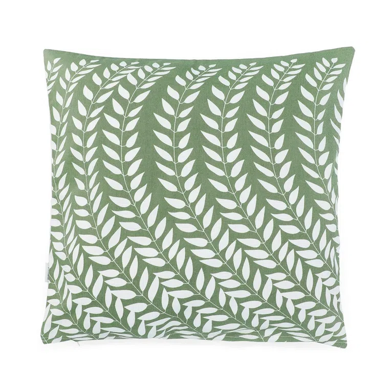 Poszewka PASCA zielona w listki 45x45 cm