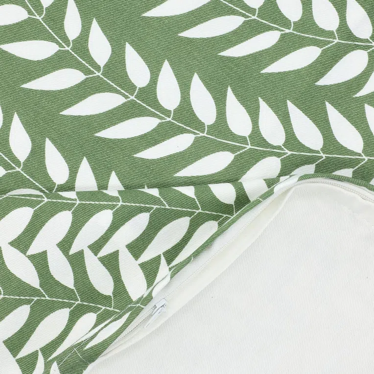 Poszewka PASCA zielona w listki 45x45 cm