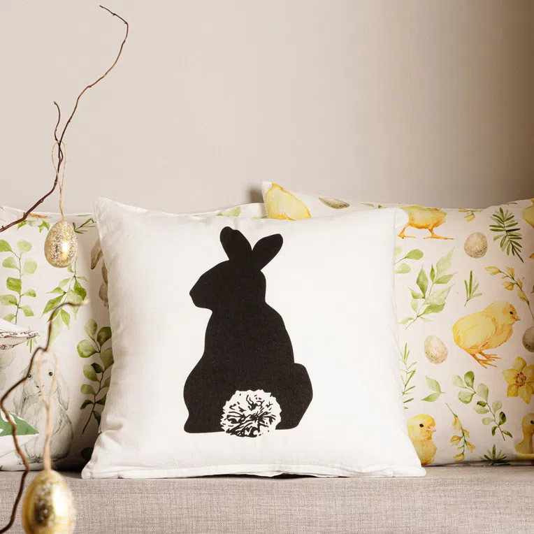 Poszewka BUNN biała z królikiem 45x45 cm