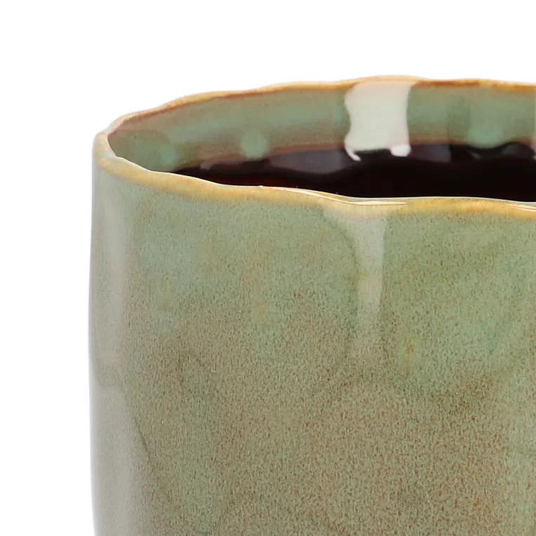 Osłonka na doniczkę RONA ceramiczna zielona 13x12 cm