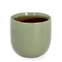 Osłonka na doniczkę RONA ceramiczna zielona 15.5x14.5 cm