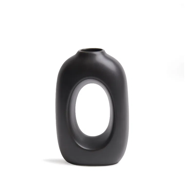Wazon FORA z dziurą czarny 11x6x17 cm