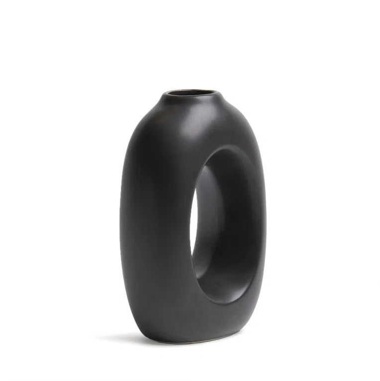 Wazon FORA z dziurą czarny 11x6x17 cm