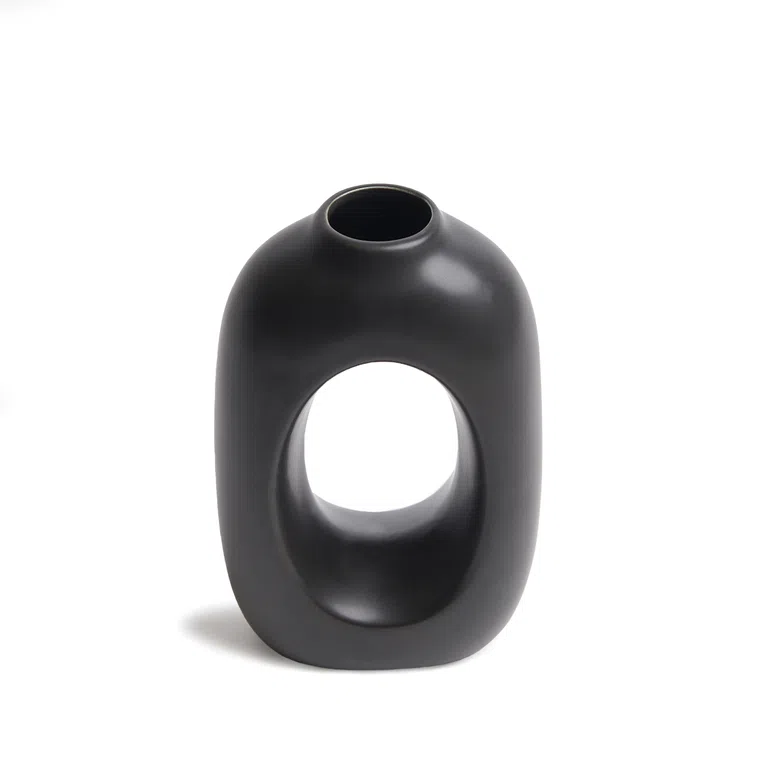Wazon FORA z dziurą czarny 11x6x17 cm