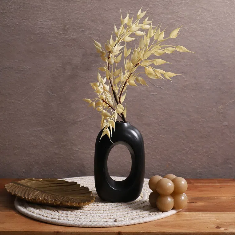 Wazon FORA z dziurą czarny 11x6x17 cm