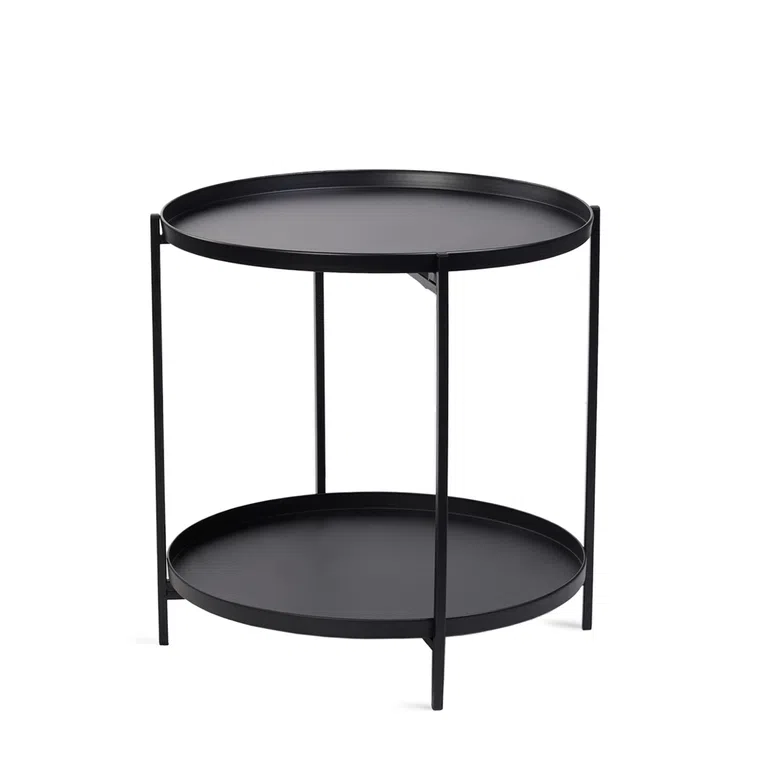 Stolik kawowy ARLAN metalowy czarny 49x10,5x49 cm