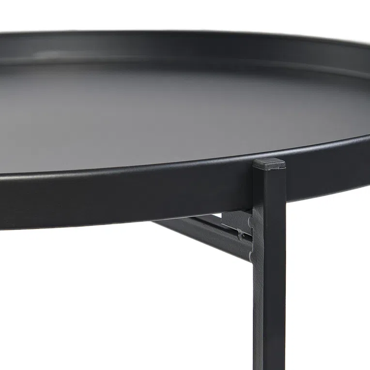 Stolik kawowy ARLAN metalowy czarny 49x10,5x49 cm