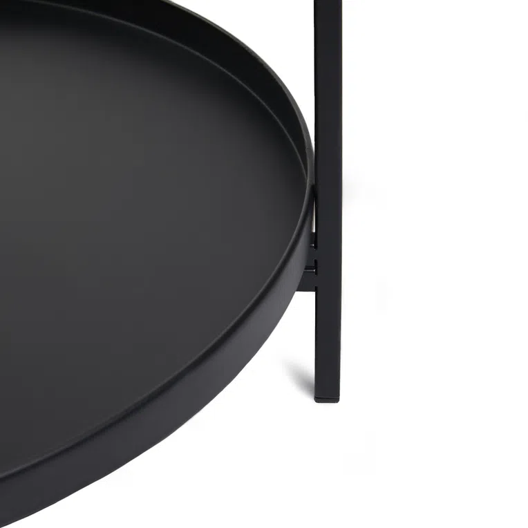 Stolik kawowy ARLAN metalowy czarny 49x10,5x49 cm