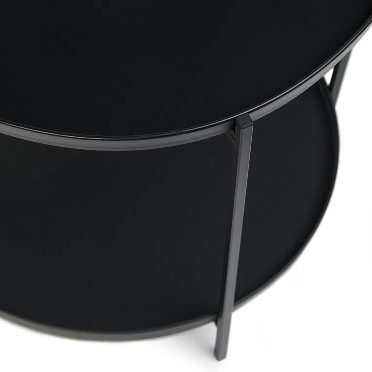 Stolik kawowy ARLAN metalowy czarny 49x10,5x49 cm