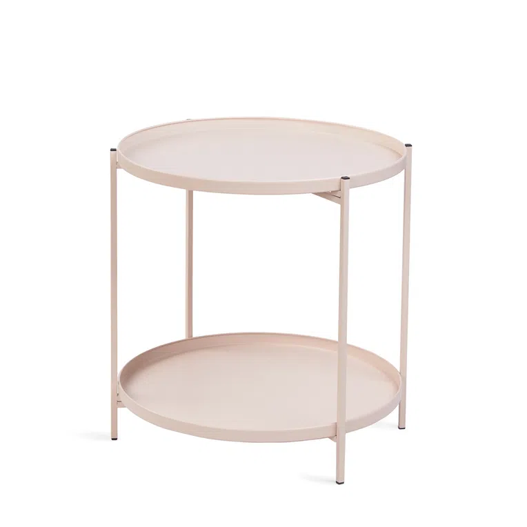 Stolik kawowy ARLAN metalowy kremowy 49x10,5x49 cm