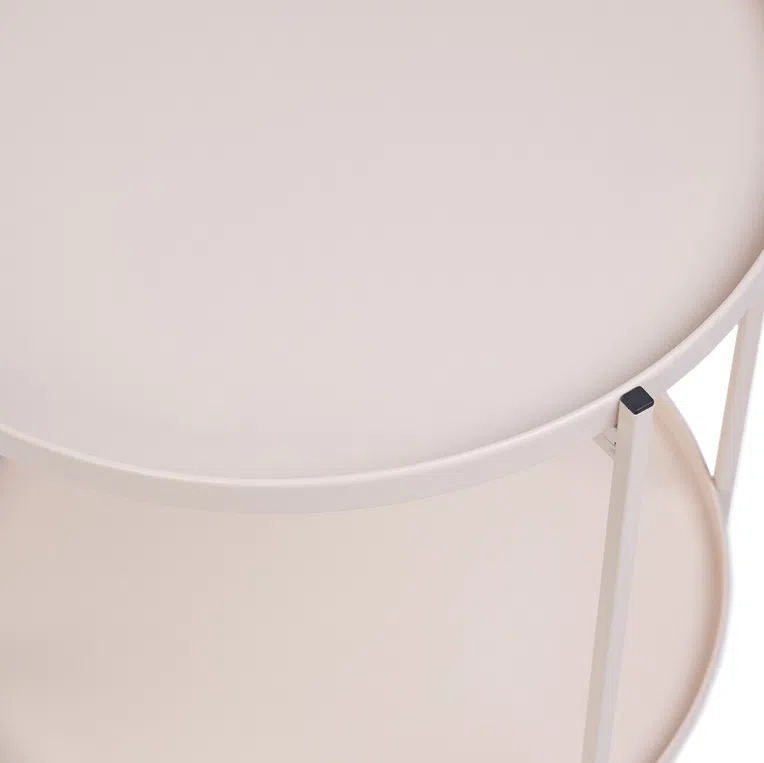 Stolik kawowy ARLAN metalowy kremowy 49x10,5x49 cm