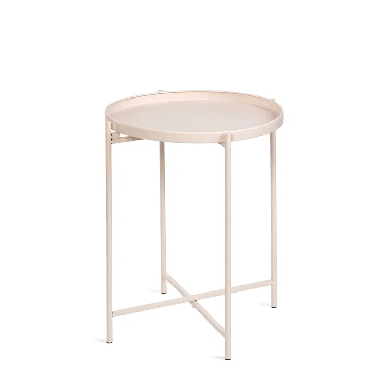 Stolik kawowy BILLI metalowy kremowy 40,3x50,4 cm