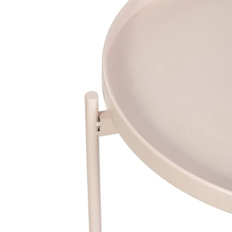 Stolik kawowy BILLI metalowy kremowy 40,3x50,4 cm