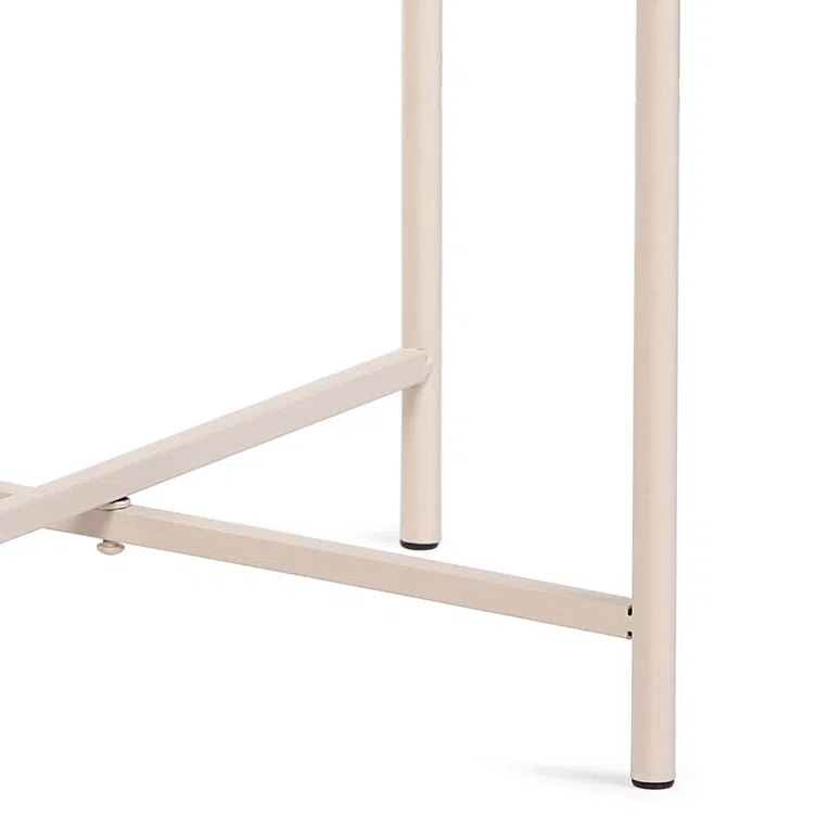 Stolik kawowy BILLI metalowy kremowy 40,3x50,4 cm