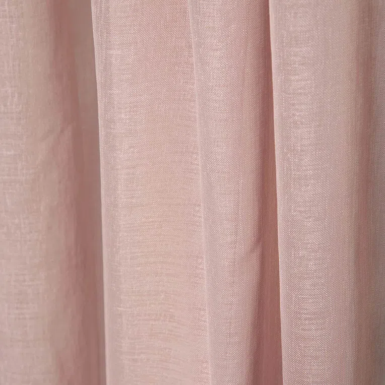 Firanka ADI z pomponikami brudny róż 140x250 cm