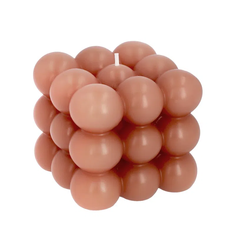 Świeca BUBBLE różowa 10x10x10 cm