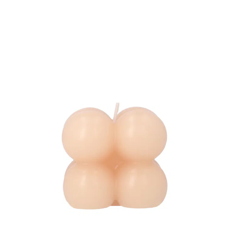 Świeca BUBBLE jasnoróżowa 6x6x6 cm