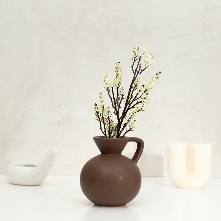 Wazon FULTON ceramiczny brązowy 10,5x11,5 cm