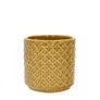 Osłonka RATTAN z motywem rattanu musztardowa 10,5x10,5 cm