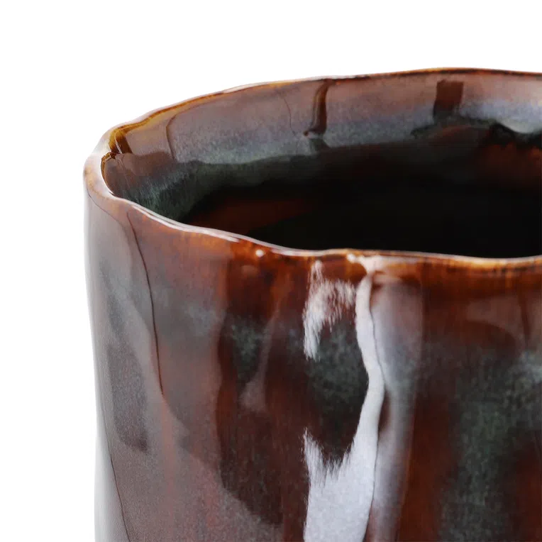 Wazon RONA ceramiczny brązowy 10x10x24 cm