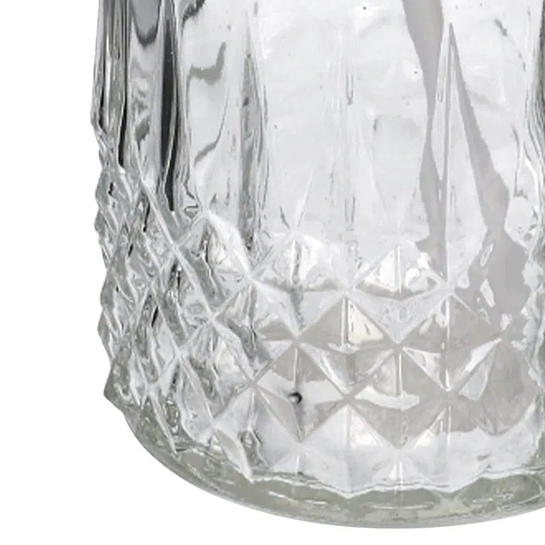 Dozownik NOTTO szklany transparentny z srebrną pompką 410 ml