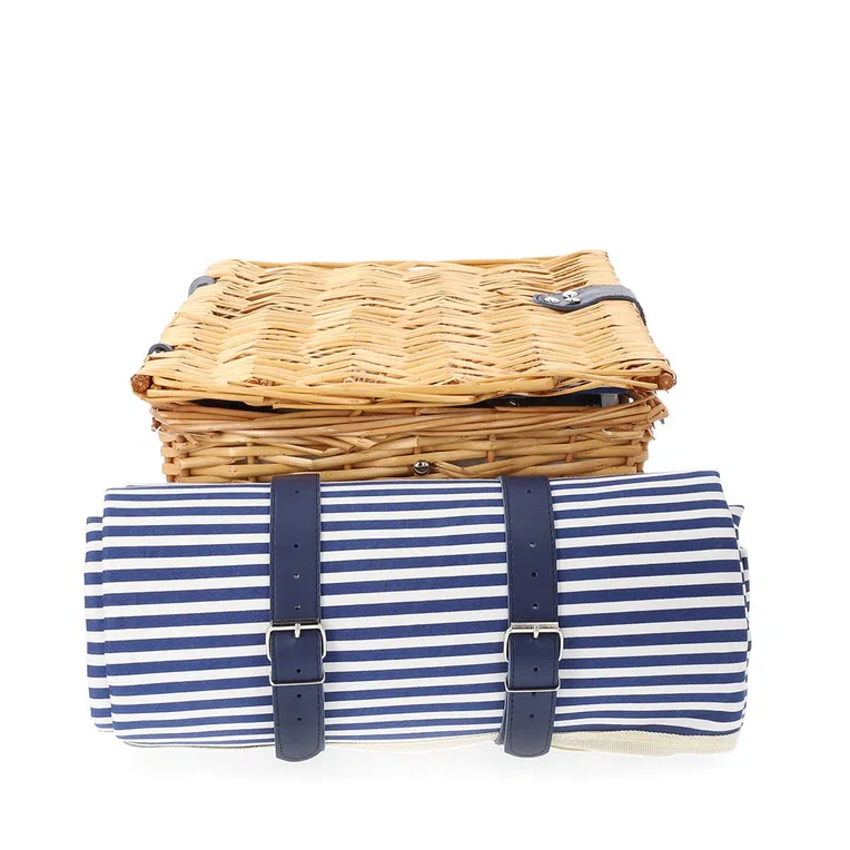 Kosz piknikowy ORLANDO naturalny dla 4 osób z matą 46x30x20 cm