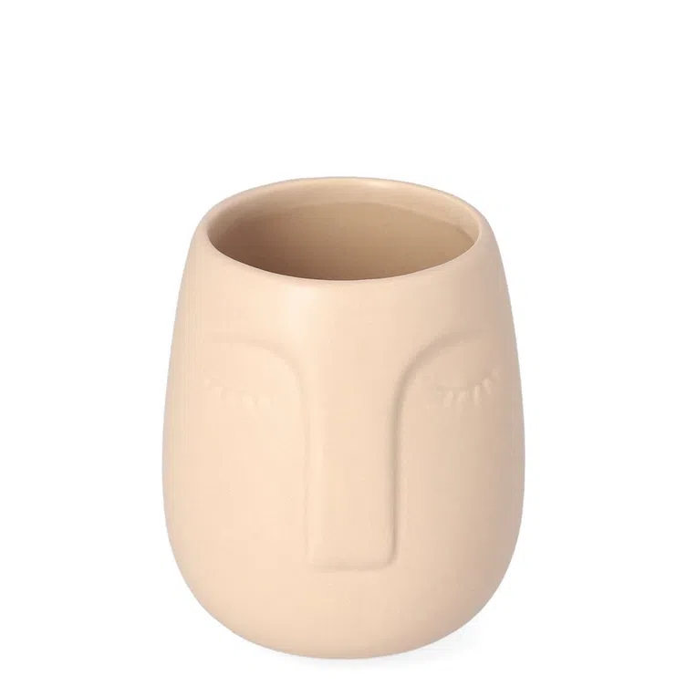 Kubek łazienkowy FACE beżowy 8,5x10 cm