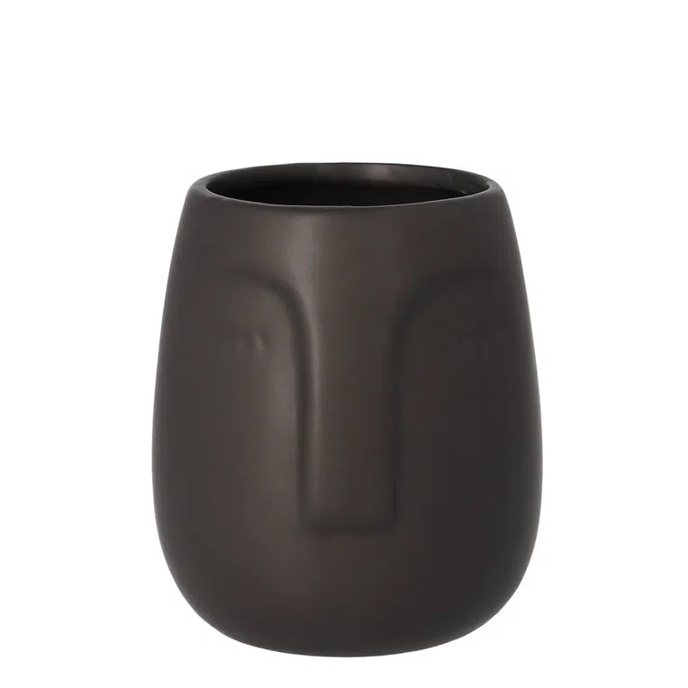 Kubek łazienkowy FACE czarny 8,5x10 cm