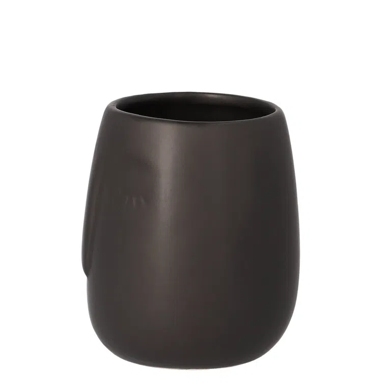 Kubek łazienkowy FACE czarny 8,5x10 cm