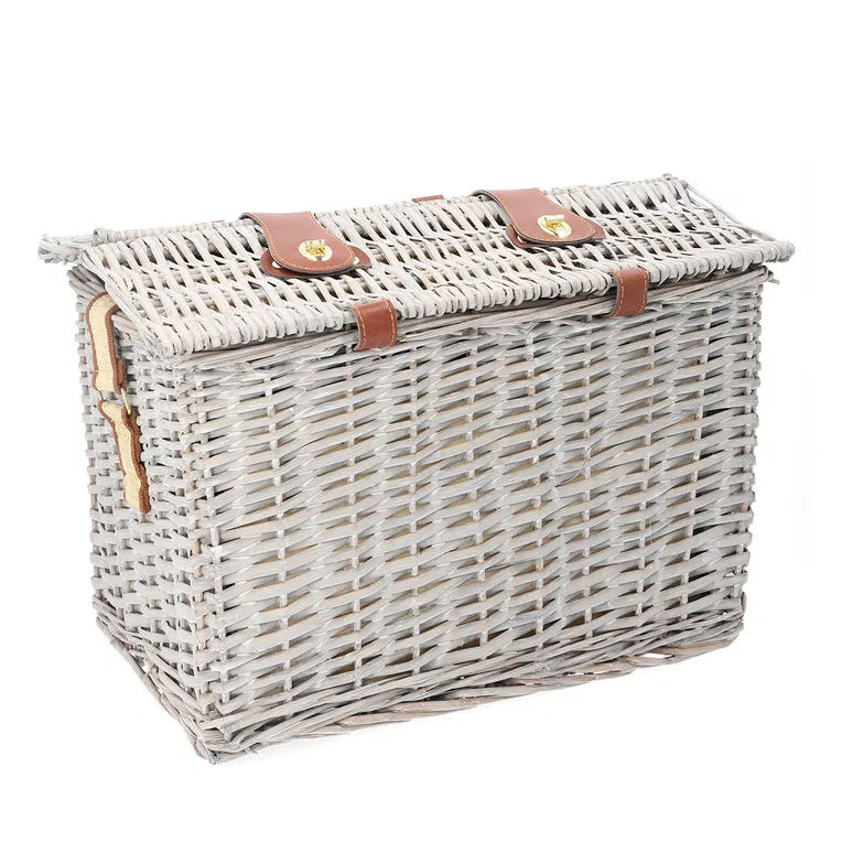 Kosz piknikowy ORLANDO szary dla 4 osób 46x31x30 cm