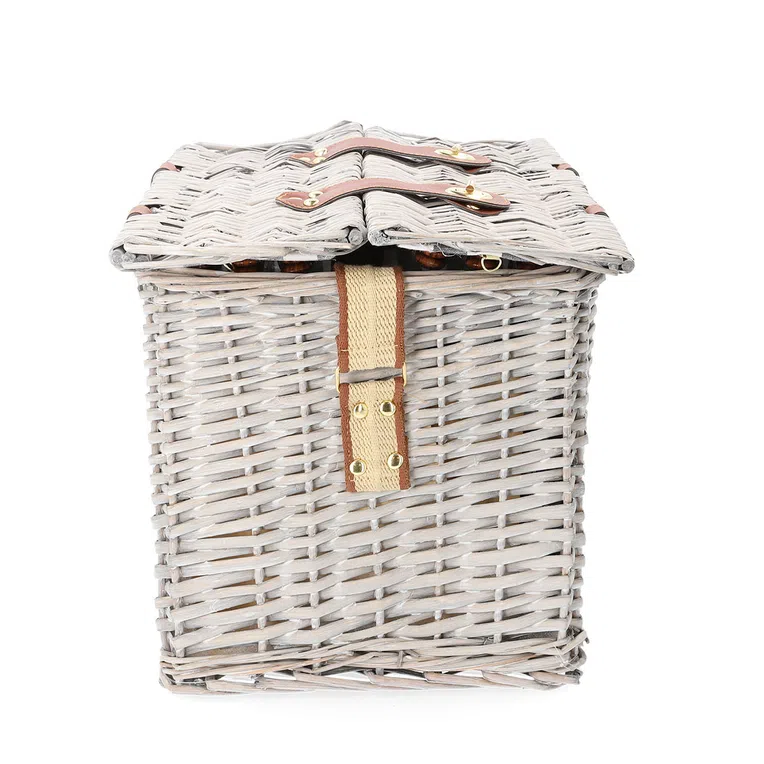 Kosz piknikowy ORLANDO szary dla 4 osób 46x31x30 cm