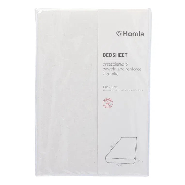 Prześcieradło LAUKO renforce białe 160x200 cm