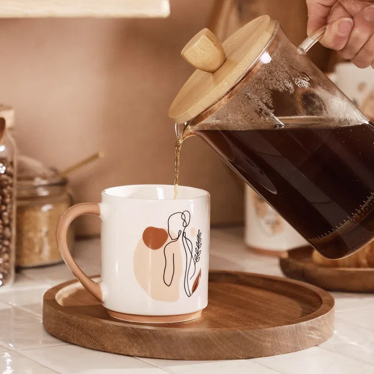 Zaparzacz LUNGO do kawy i herbaty z bambusowym wieczkiem 0,8 l