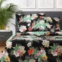 Pościel TROPICAL z mikrofibry czarna z motywem kwiatowym 200x220 cm