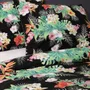 Pościel TROPICAL z mikrofibry czarna z motywem kwiatowym 200x220 cm