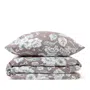 Pościel GRACIA z mikrofibry szara w białe kwiaty 200x220 cm