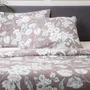 Pościel GRACIA z mikrofibry szara w białe kwiaty 200x220 cm