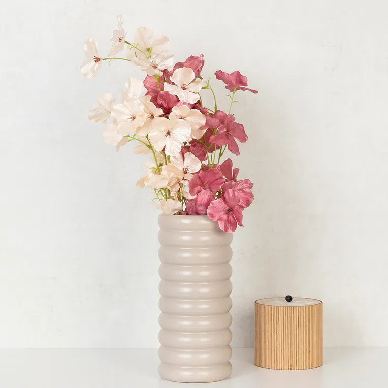 Wazon MONS ceramiczny beżowy 12,5x27,5 cm